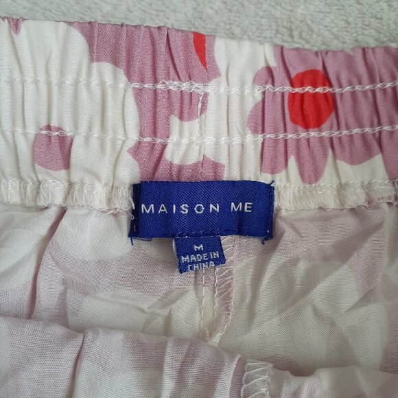 Maison Me Maisonette Women's M Purple Retro Floral Bamboo Viscose Cabana Shorts - Picture 4 of 15